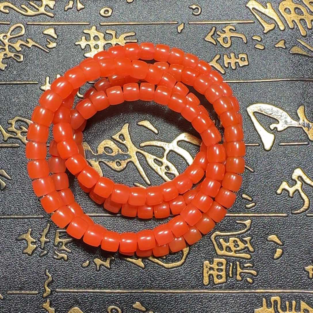 猛***腿手串未镶嵌南红玛瑙