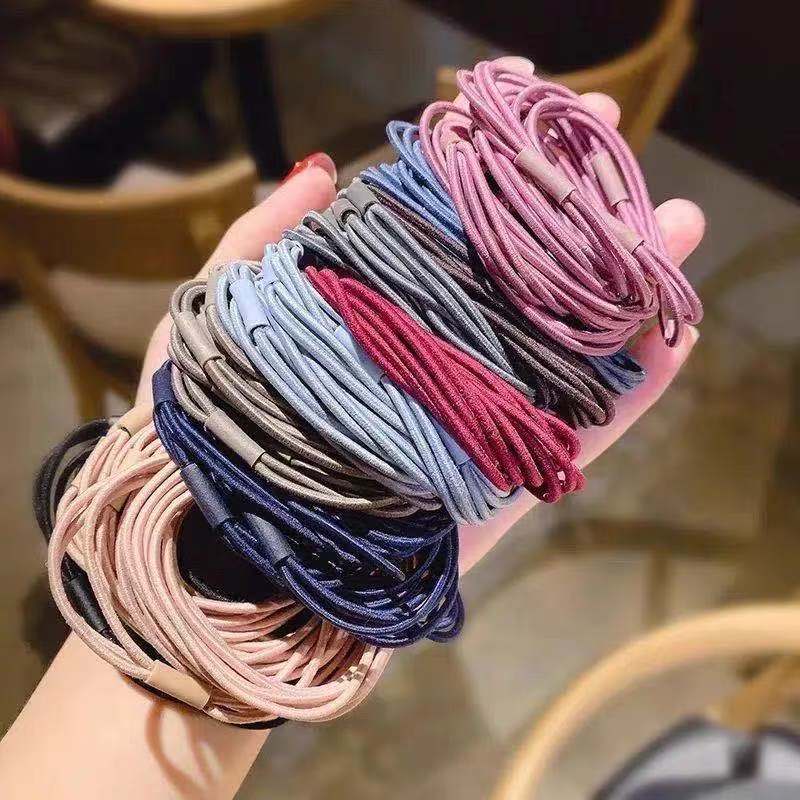 色高弹三线合一打底基础款扎头发圈DIY制作皮筋绑头绳摆地摊货