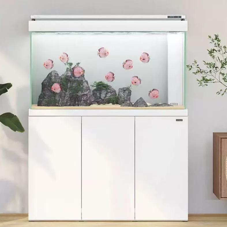 SUNSUN/森森2025新款鱼缸超白玻璃大型办公室水族箱底滤龙鱼缸