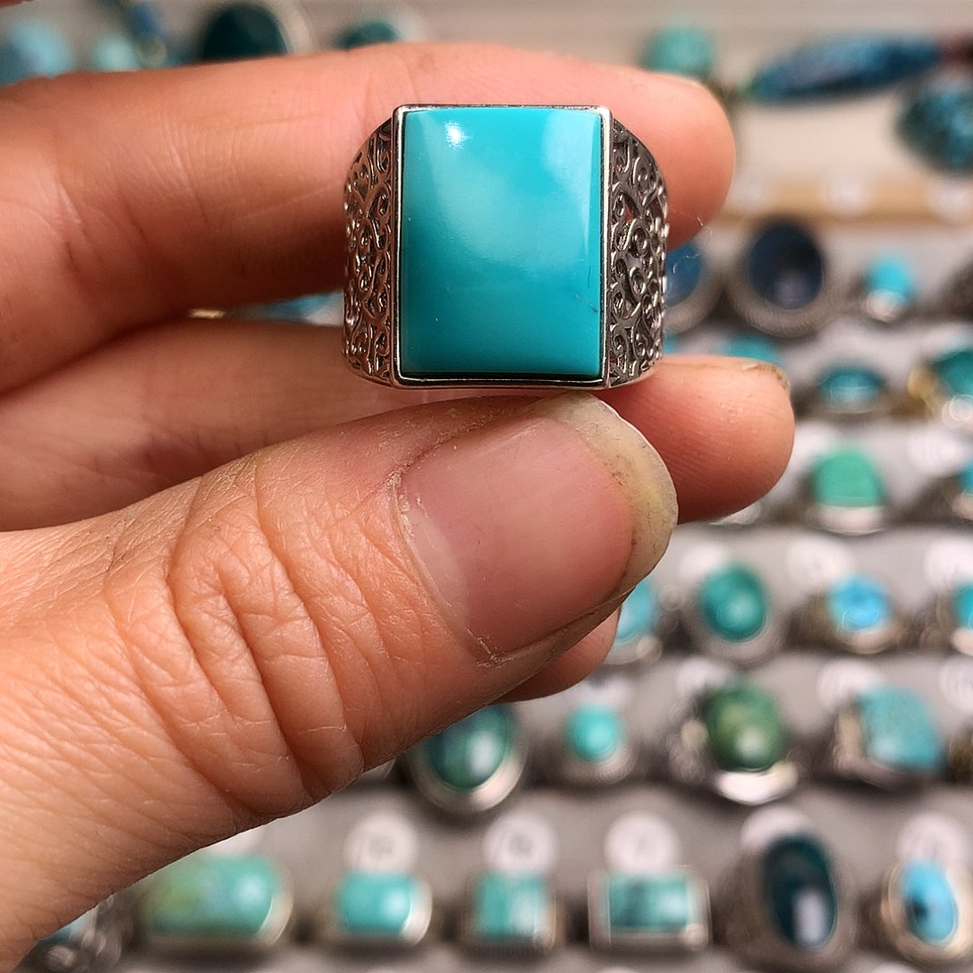 绿松石挂件银S925镶嵌