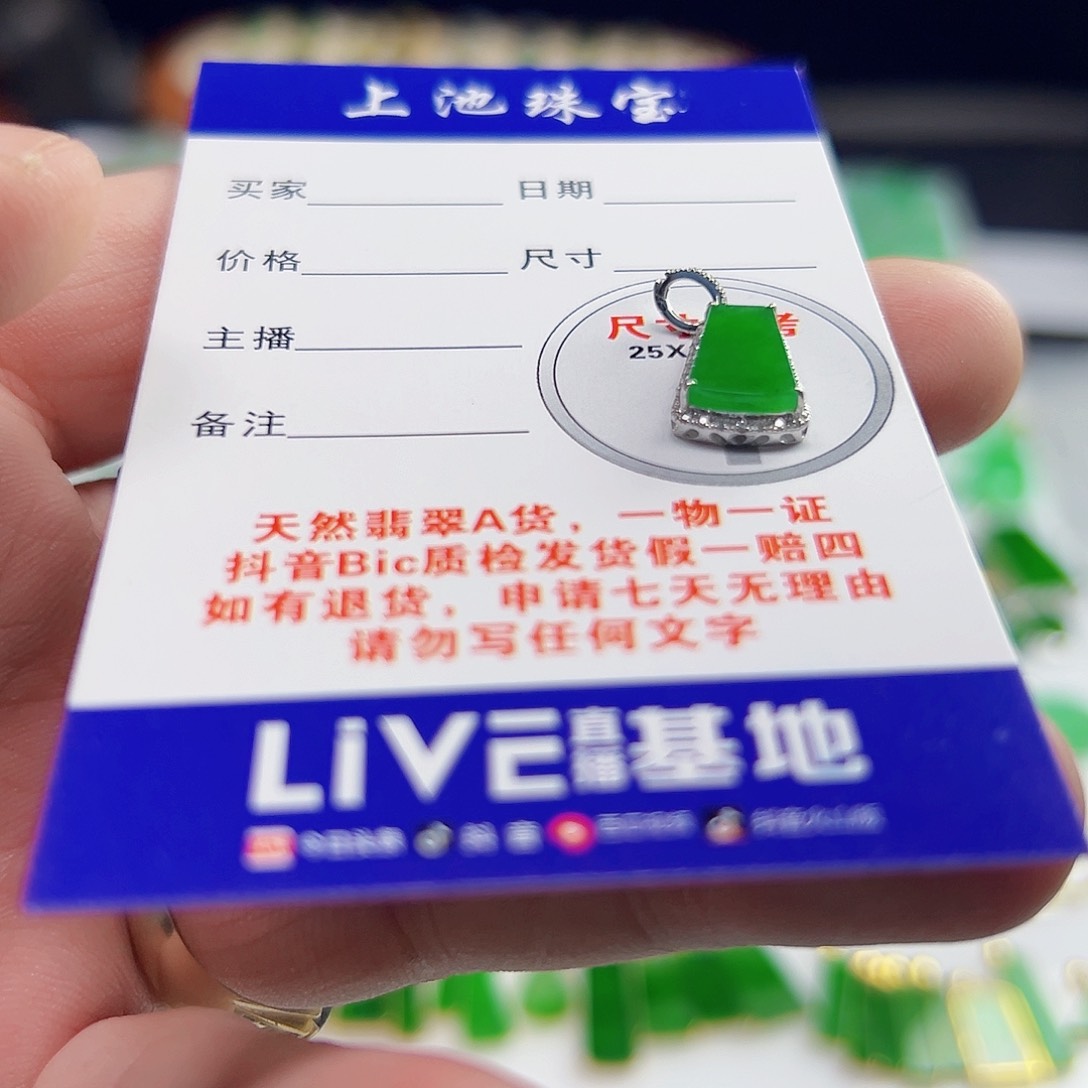 颈饰18K金镶嵌翡翠金**缘翡翠