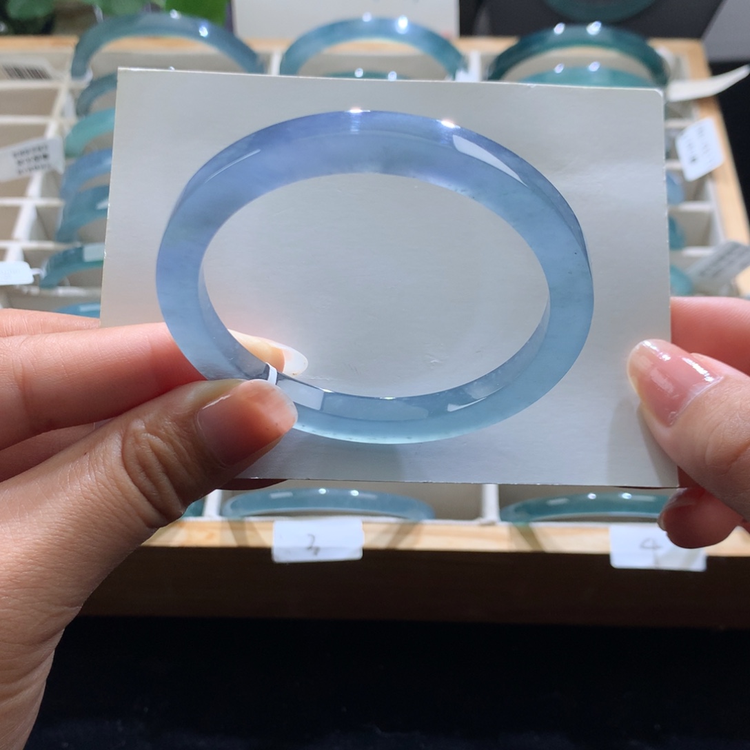 翡翠未镶嵌手镯冰蓝紫