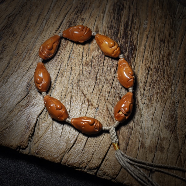 《漫雕·百态》动漫风格怪脸人生百态手串！金果王料1.5丝滑小手串！