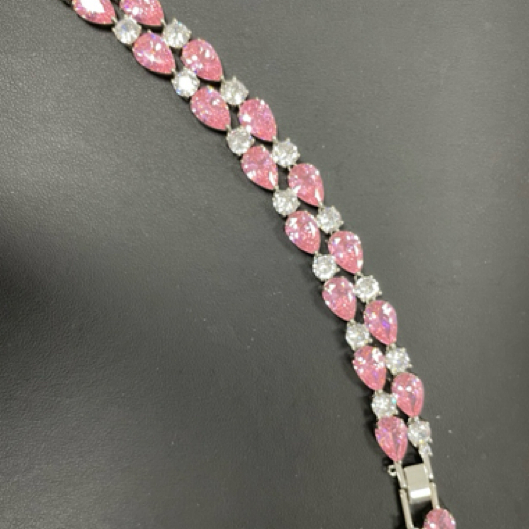 合金锆石手链 DYJC124 粉色手链