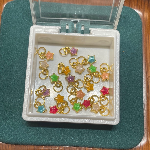 足金999烧蓝多巴胺小星星滴流颜色自选不然随机（该订单两个发）