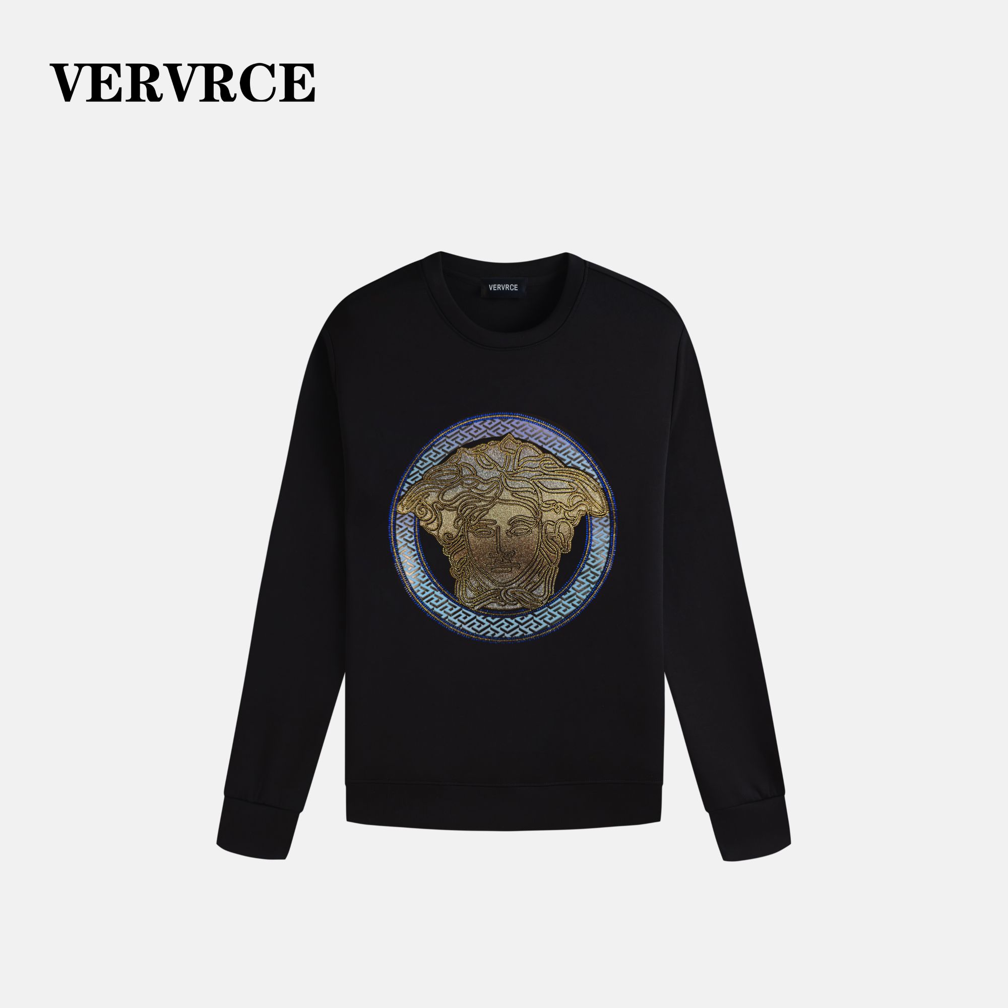 VERVRCE/Marge秋季男士高级感卫衣烫钻长袖休闲百搭圆领时尚