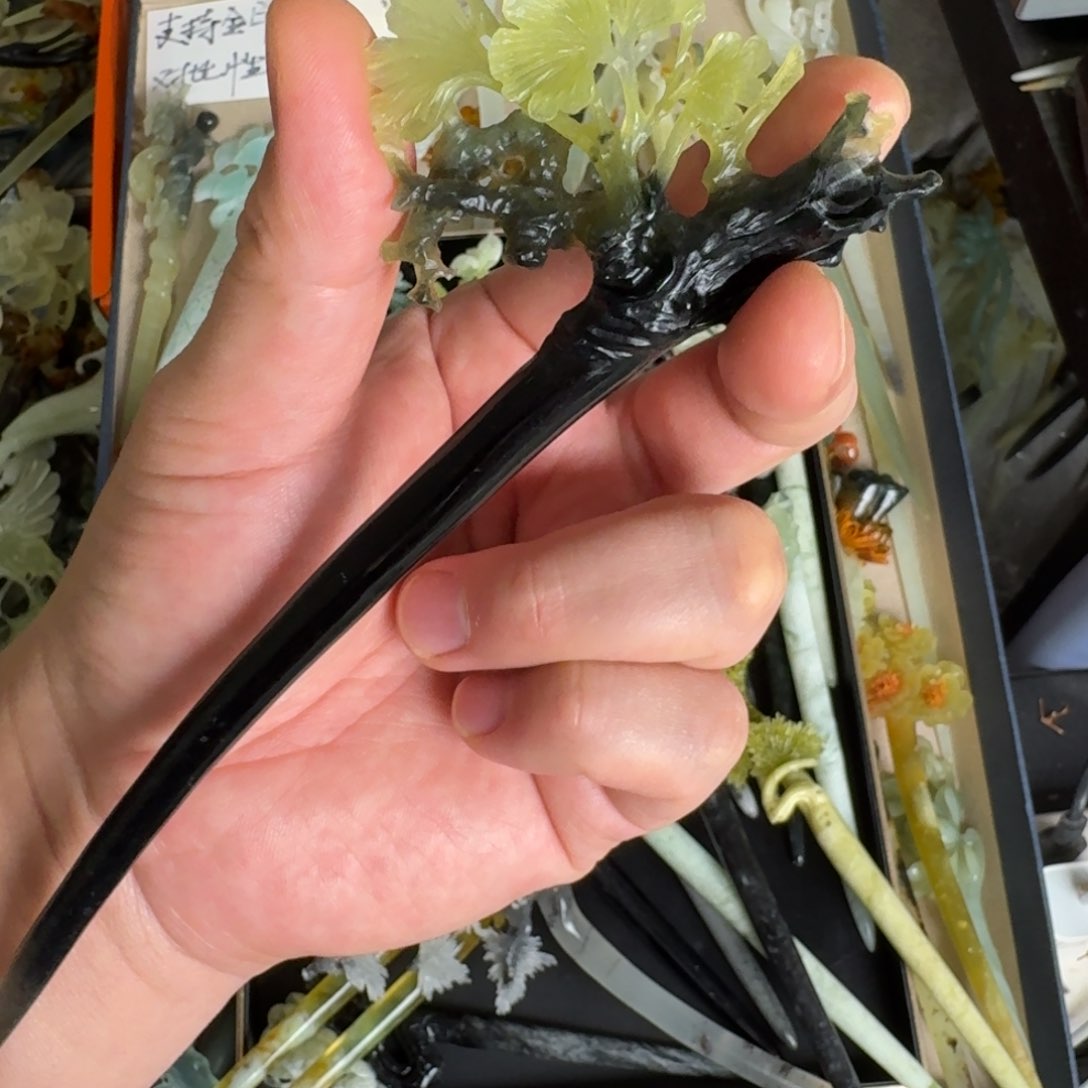 岫玉发饰未镶嵌李