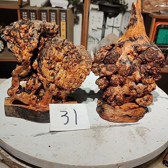 张***中泥塑31北沉香琥珀木天然造型山水摆件