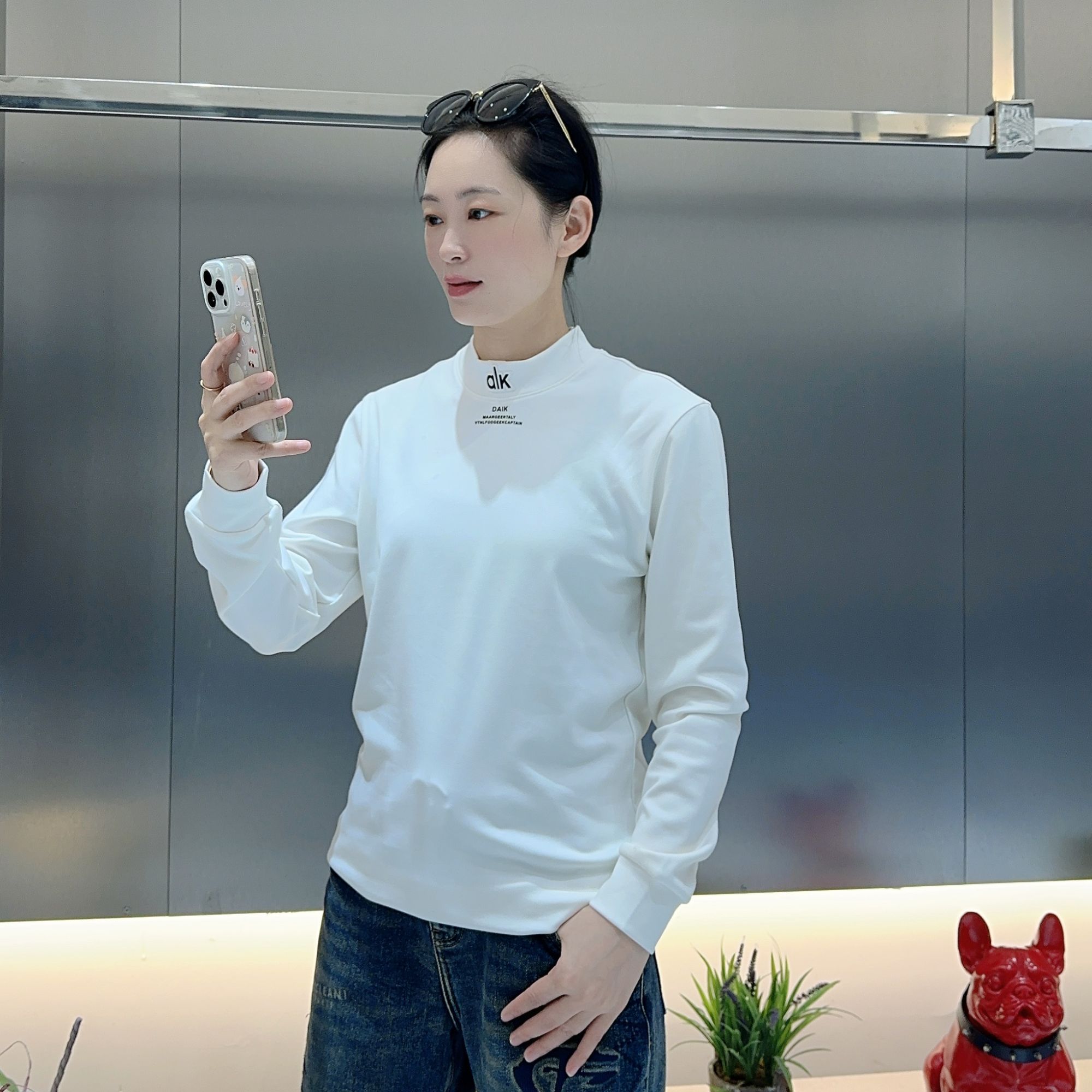 [周晓君】2025冬季新款男士简约休闲百搭圆领长袖打底衫拉磨毛