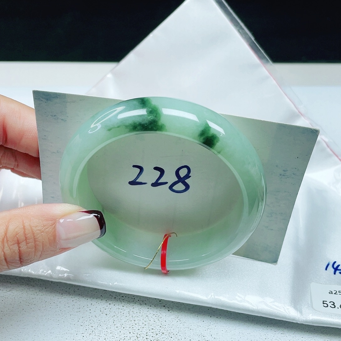 翡翠未镶嵌手镯 正圈53+ 轮胎镯