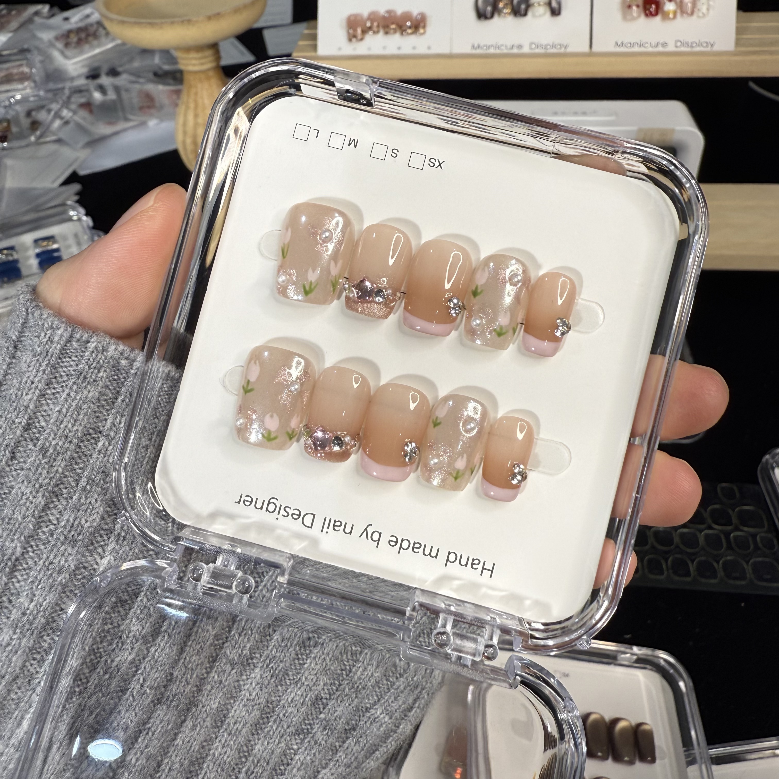 229【郁见晚风】日常短款法式星星碎钻穿戴甲纯手工轻奢显白百搭