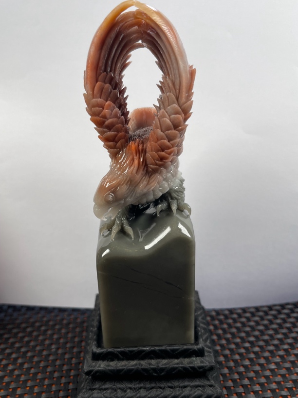 寿山五彩高山石《大展鸿图》印章