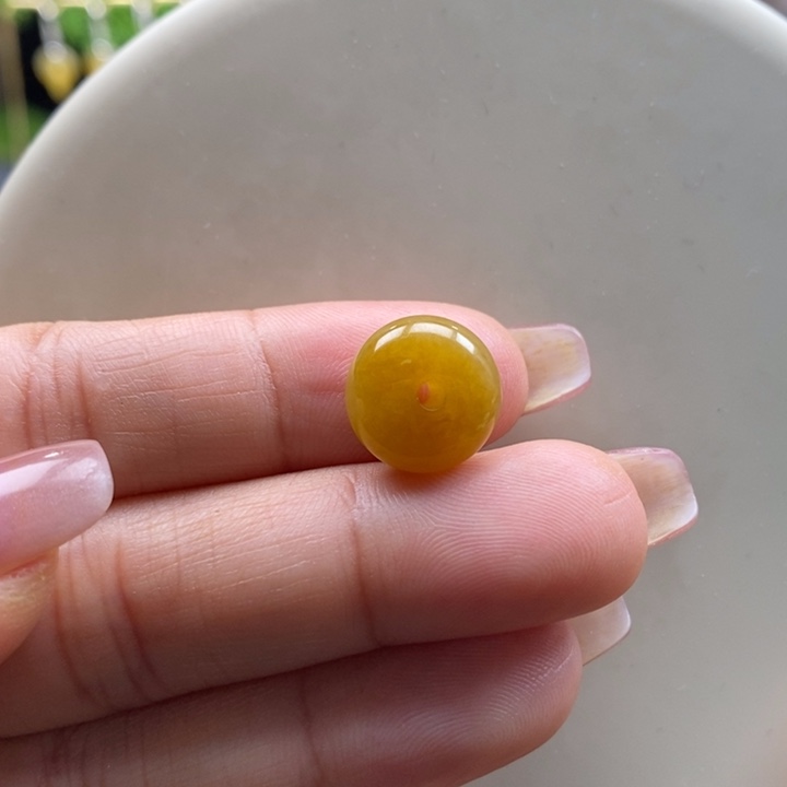 翡翠吊坠(不含链)未镶嵌翡翠满黄扣子