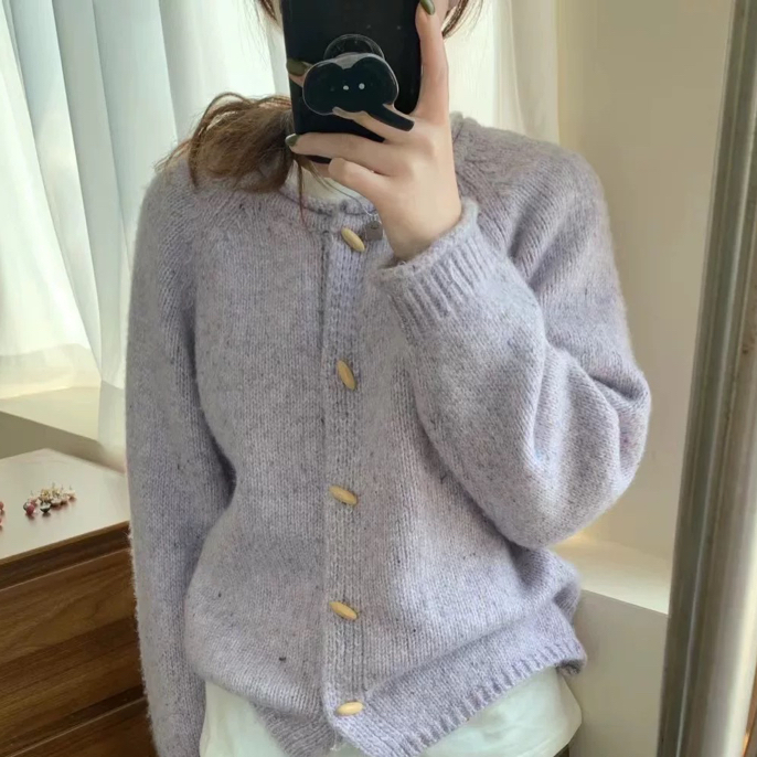 【牛角扣毛衣】冬季女装针织显白针织衫气质针织衫