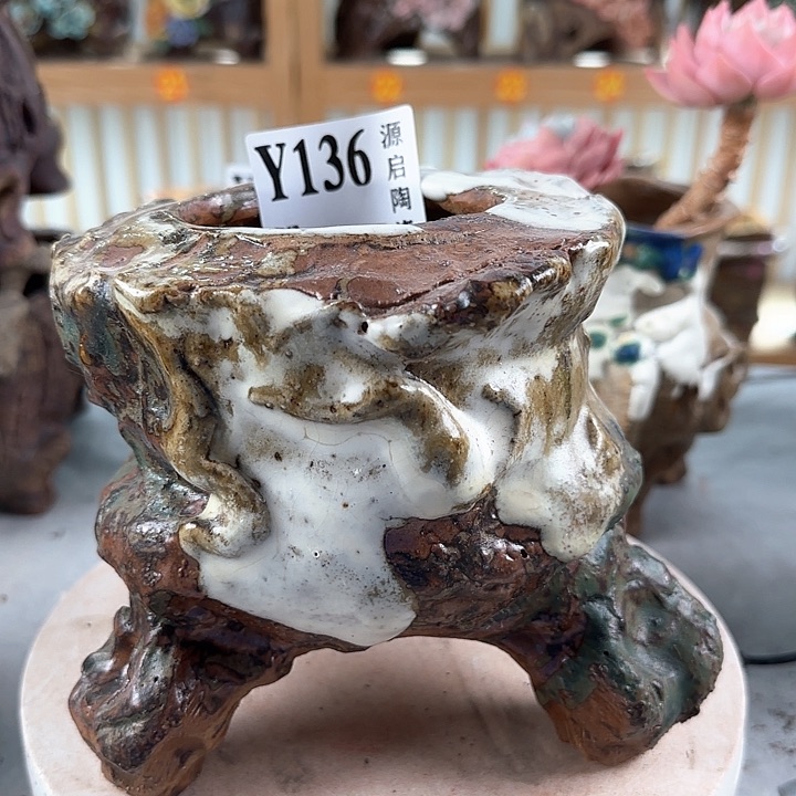 紫砂花盆景德镇陶瓷花盆136