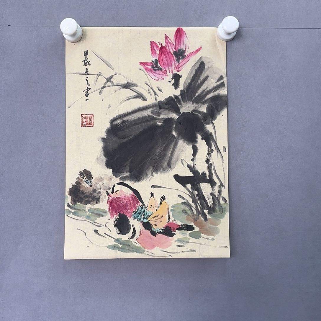 国画亲笔手绘远原创