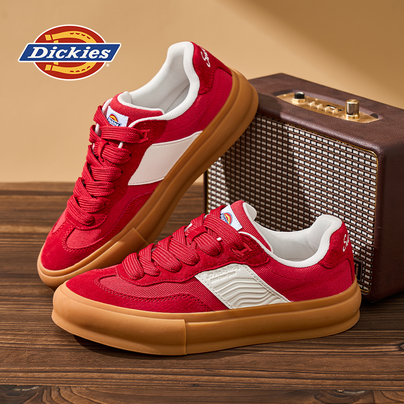 Dickies2025秋季厚底板鞋经典时尚休闲鞋小众红色德训鞋子情侣鞋