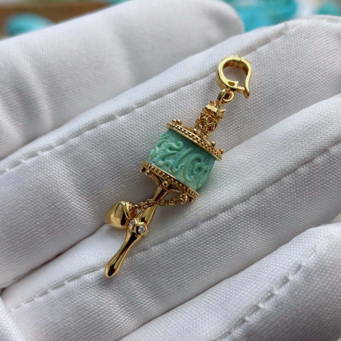 绿松石珠宝奇石18K金镶嵌