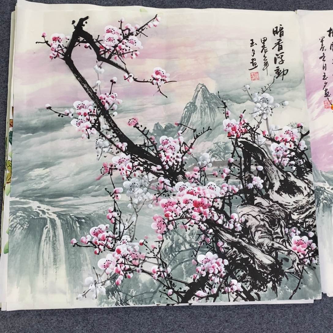 国画时****尺寸68✖️68四尺斗方纯手绘梅花