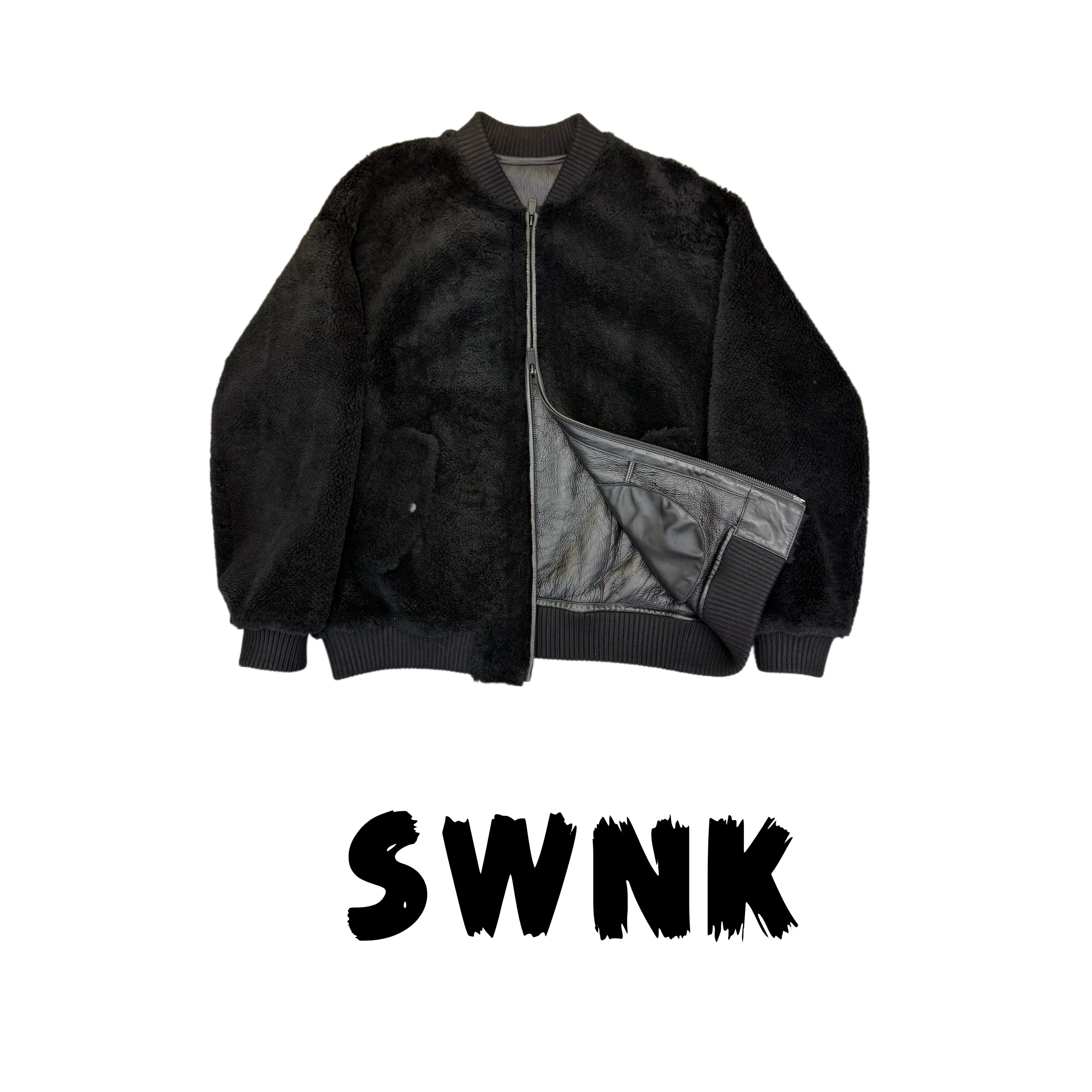 【街头look】秋冬极简时尚休闲棒球进口皮毛一体外套