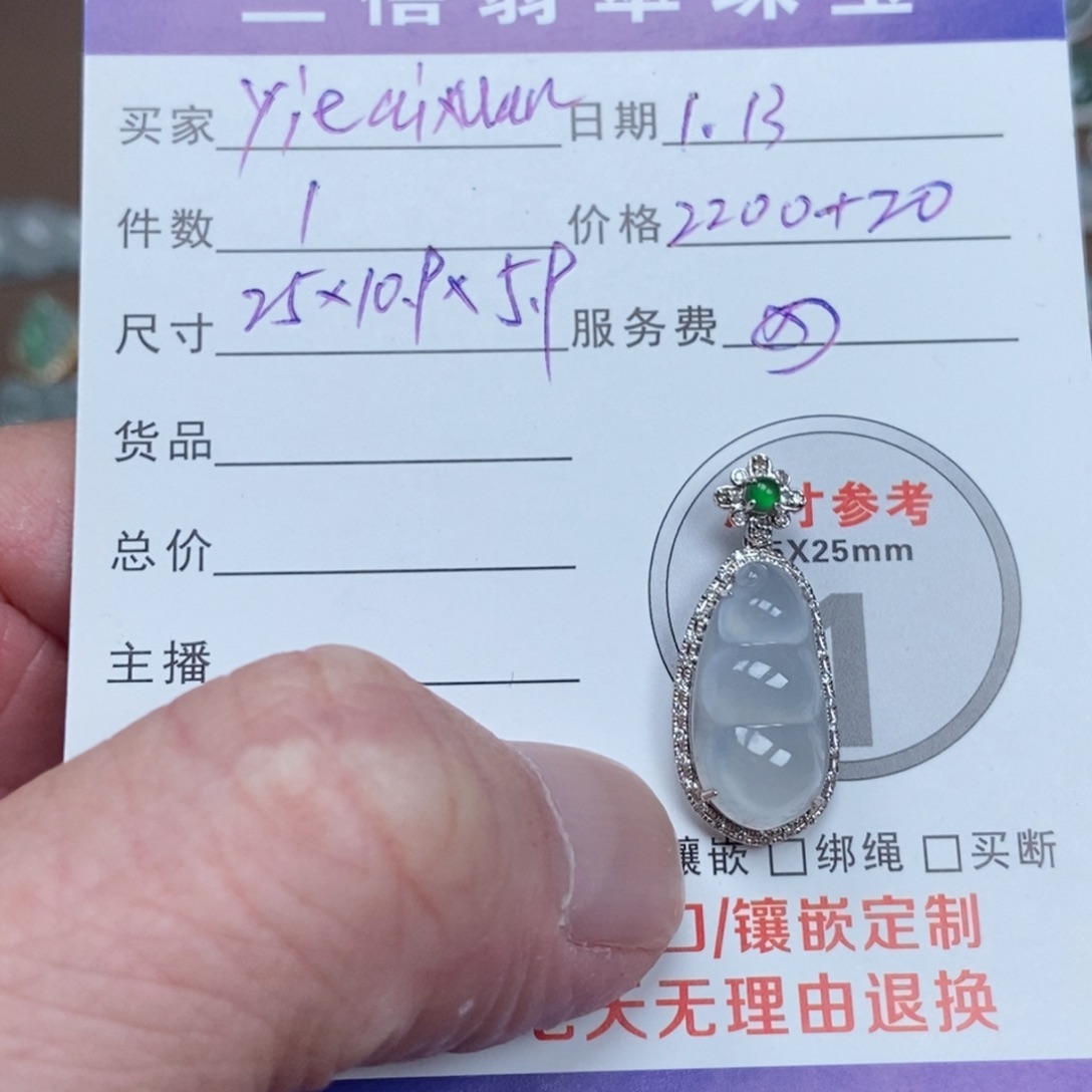 翡翠颈饰18K金镶嵌y****n豆子