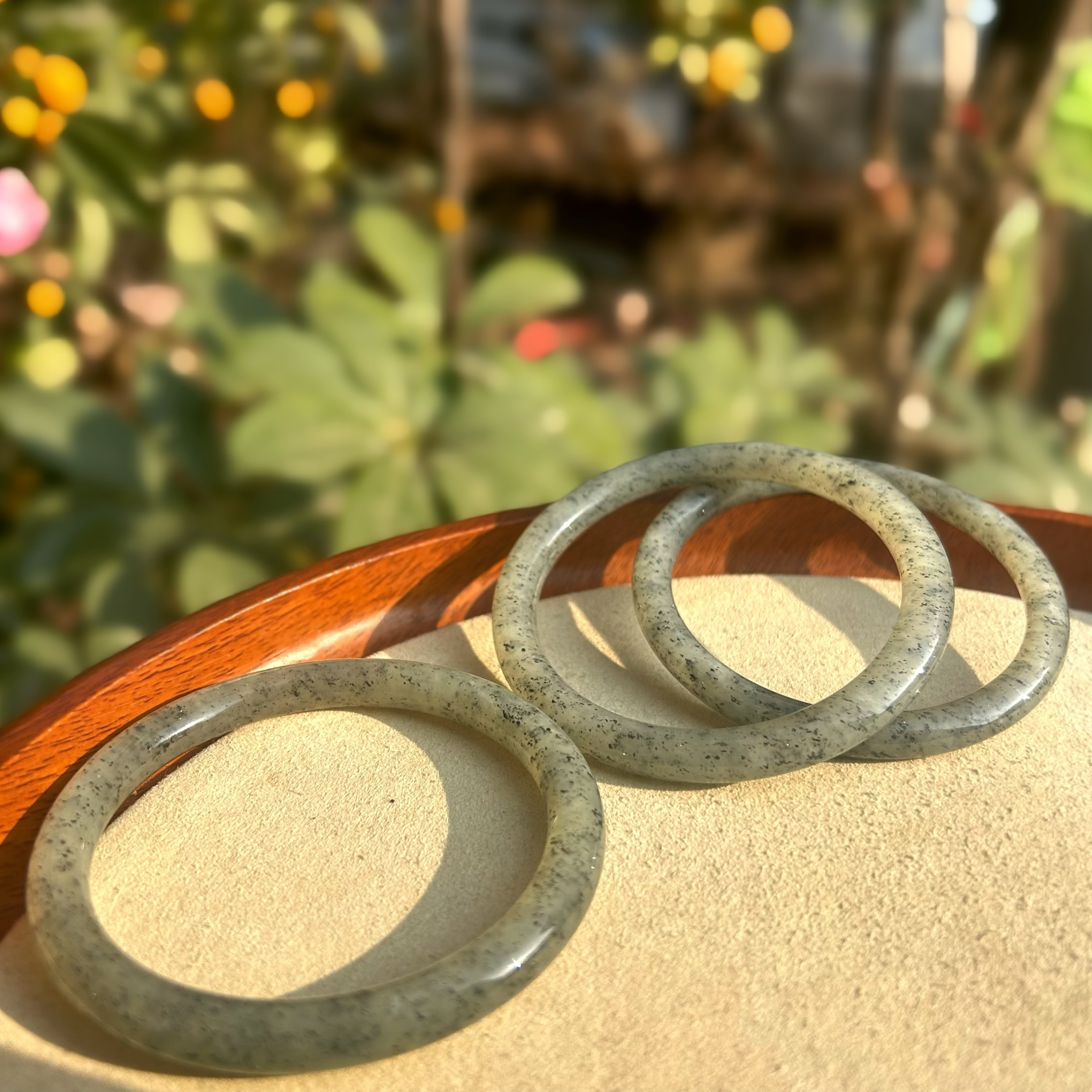 和田玉点墨青花叮当镯 多样性发货拍一发一