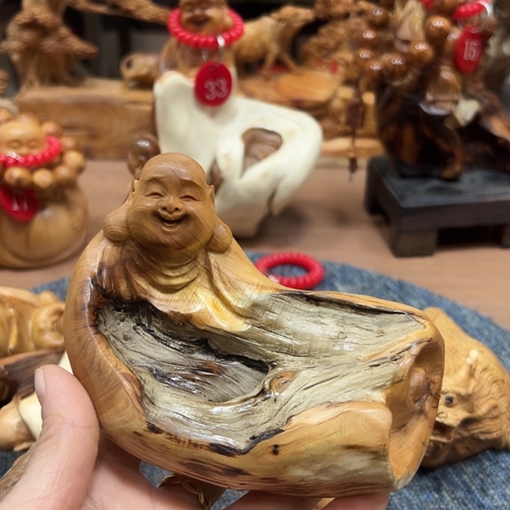 柏木太行崖柏手把摆件