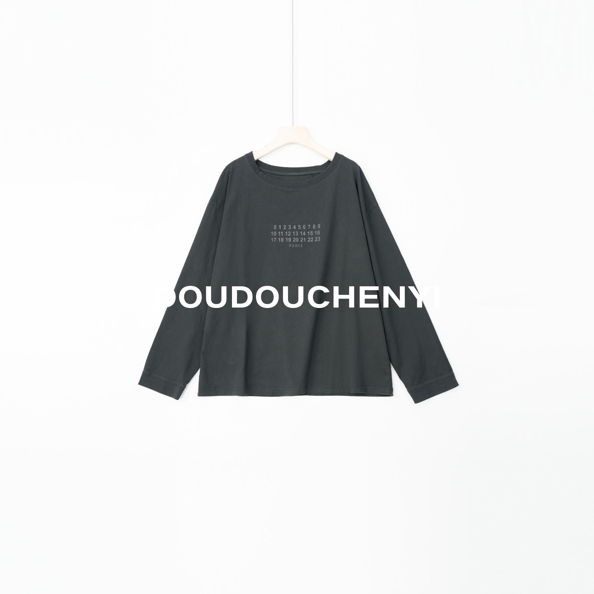 【DOUDOUCHENYI】“独家记忆”100棉做旧水洗潮流印花T恤-25351