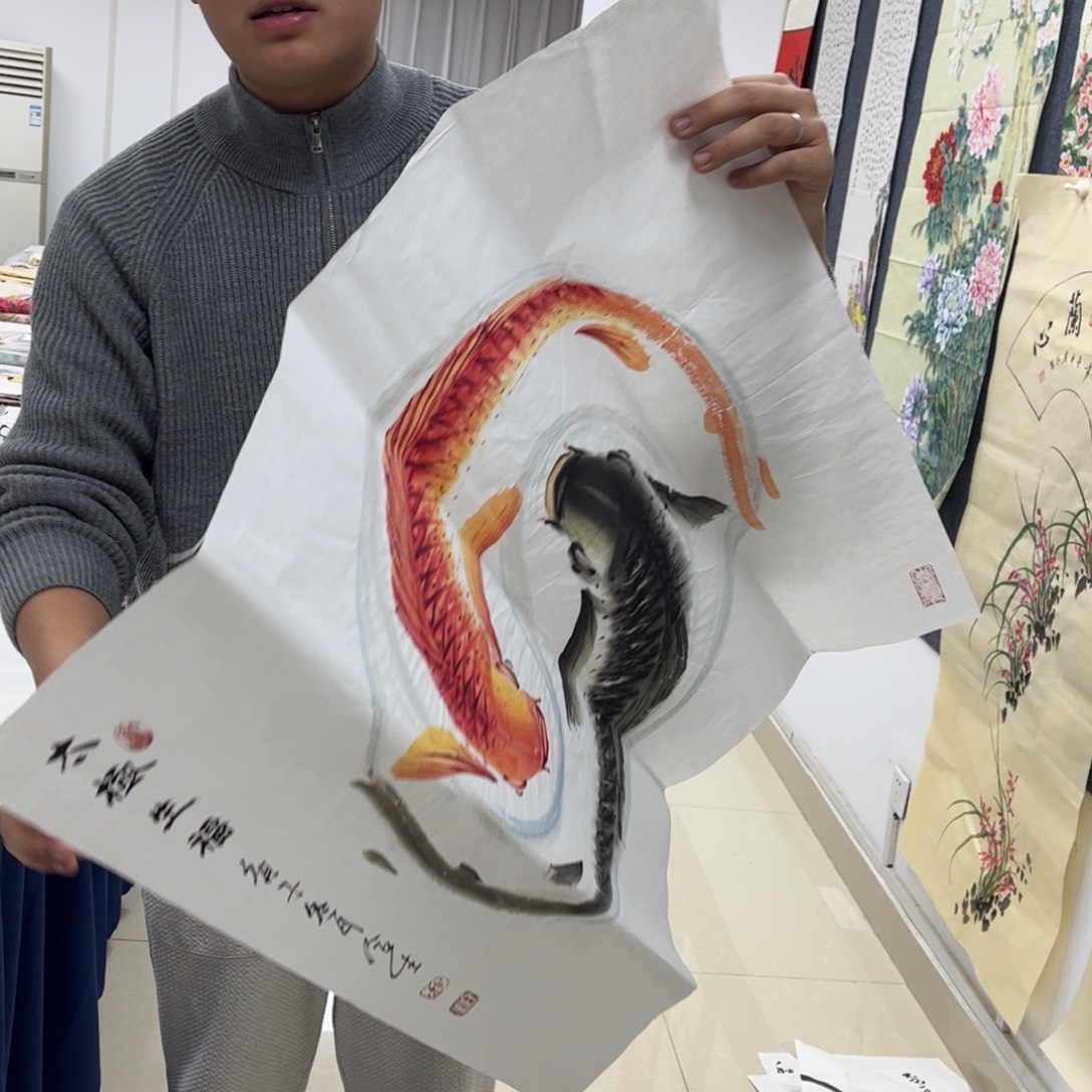 国画纯手绘无边框作品