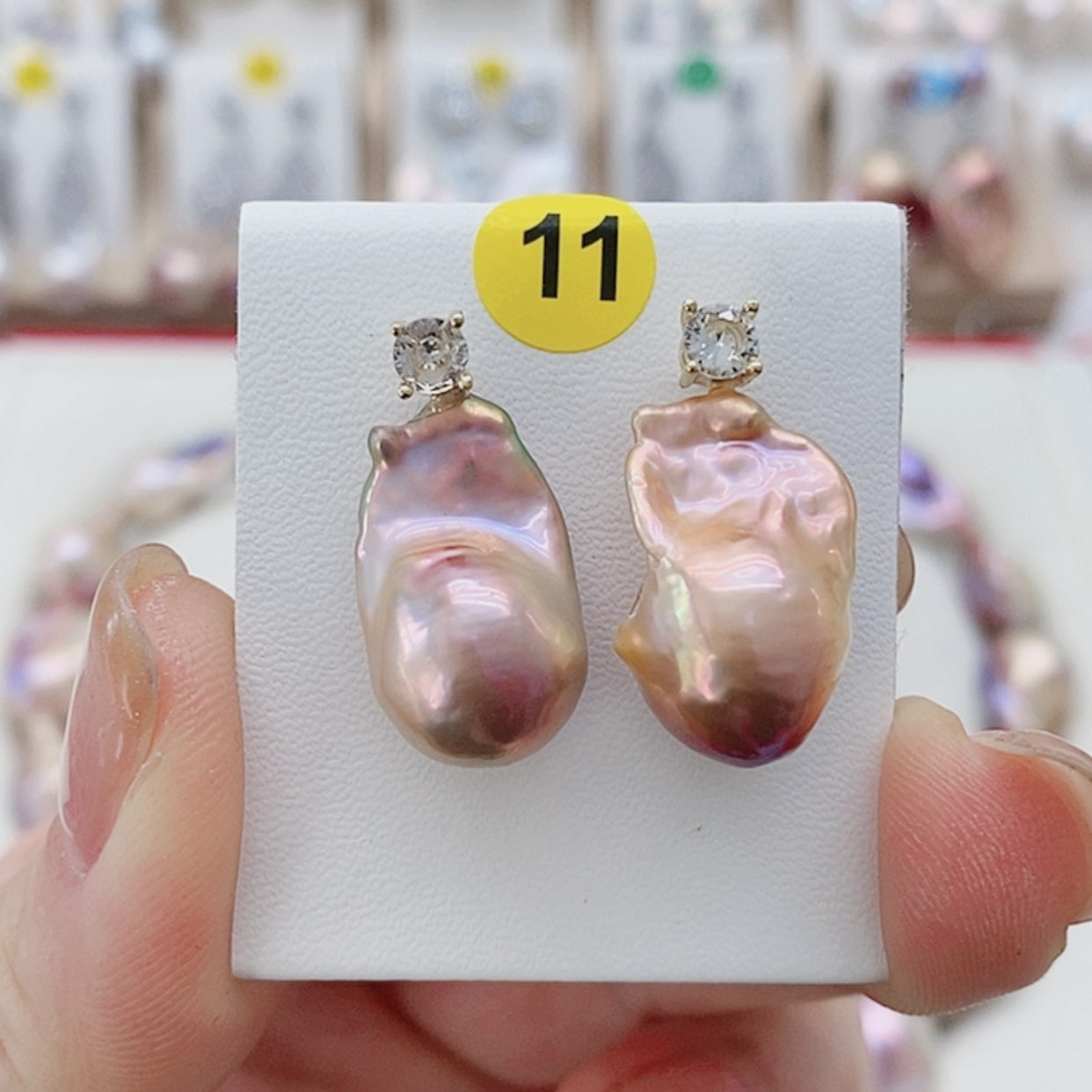 【闪购商品】淡水珍珠耳饰9K金镶嵌