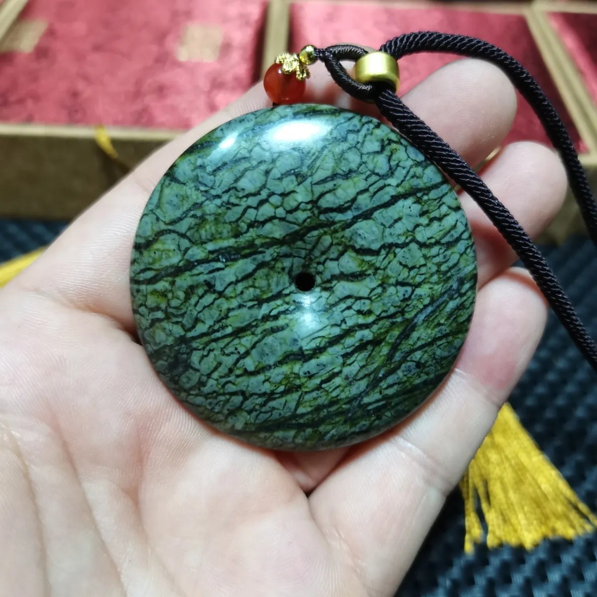 非金属布艺吊坠 西藏药王石平安扣挂件直播间拍品【多样性发货】