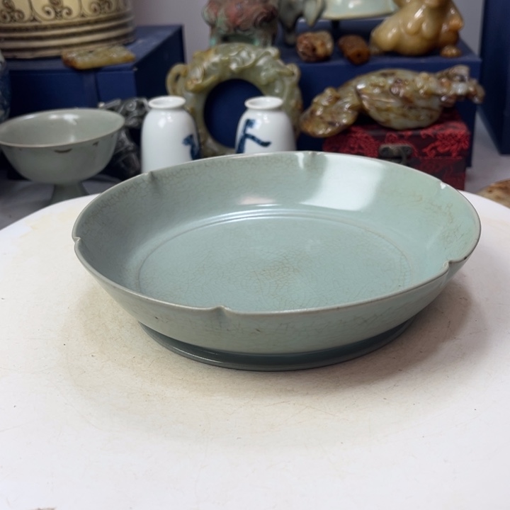 摆件高**胜汝窑花口洗