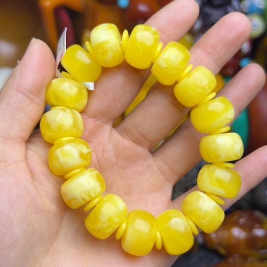 琥珀未镶嵌手链蜜蜡