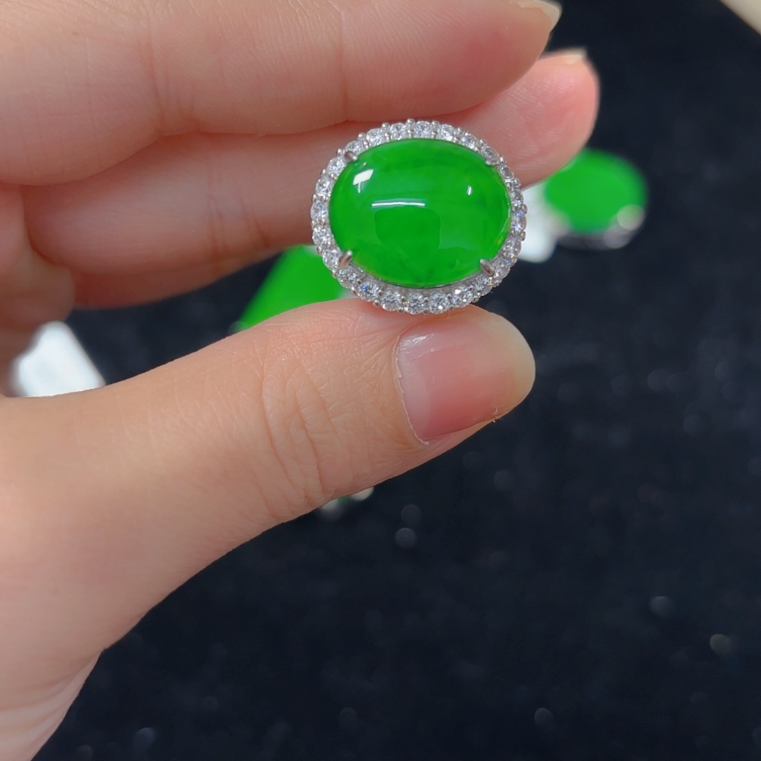 翡翠银S925镶嵌吊坠(不含链)