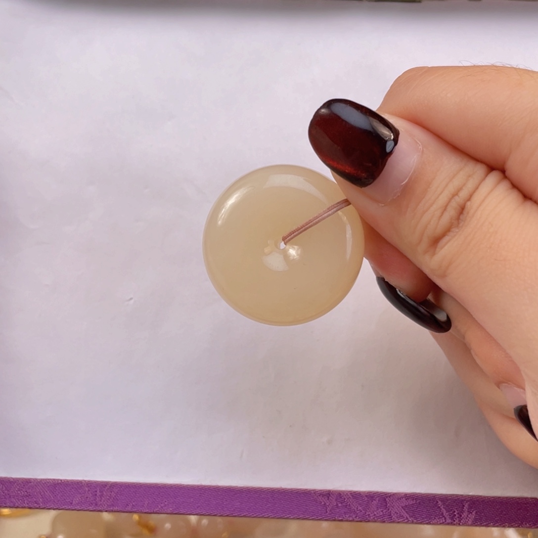 和田玉18K金镶嵌吊坠(不含链)