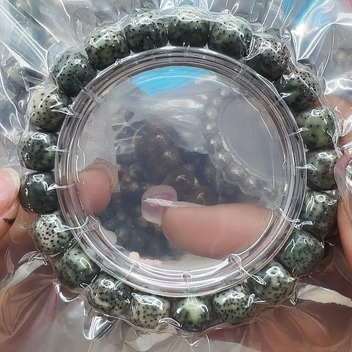 星月菩提手串350尽头满绿星月菩提11桶单圈