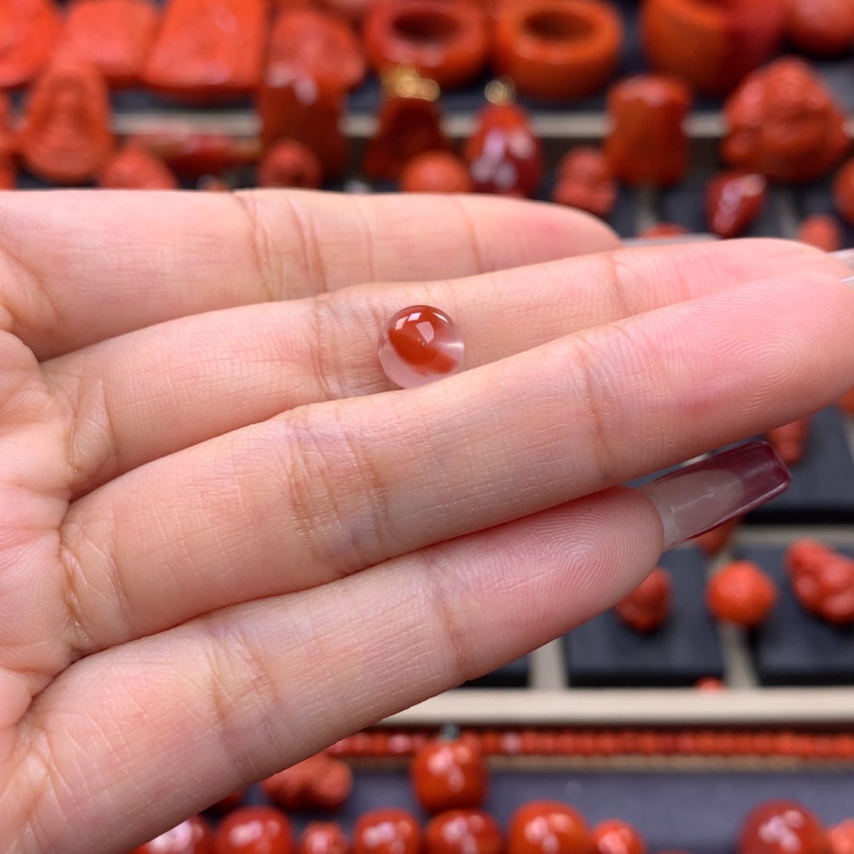 【闪购商品】南红玛瑙冰飘圆珠7.3mm未镶嵌