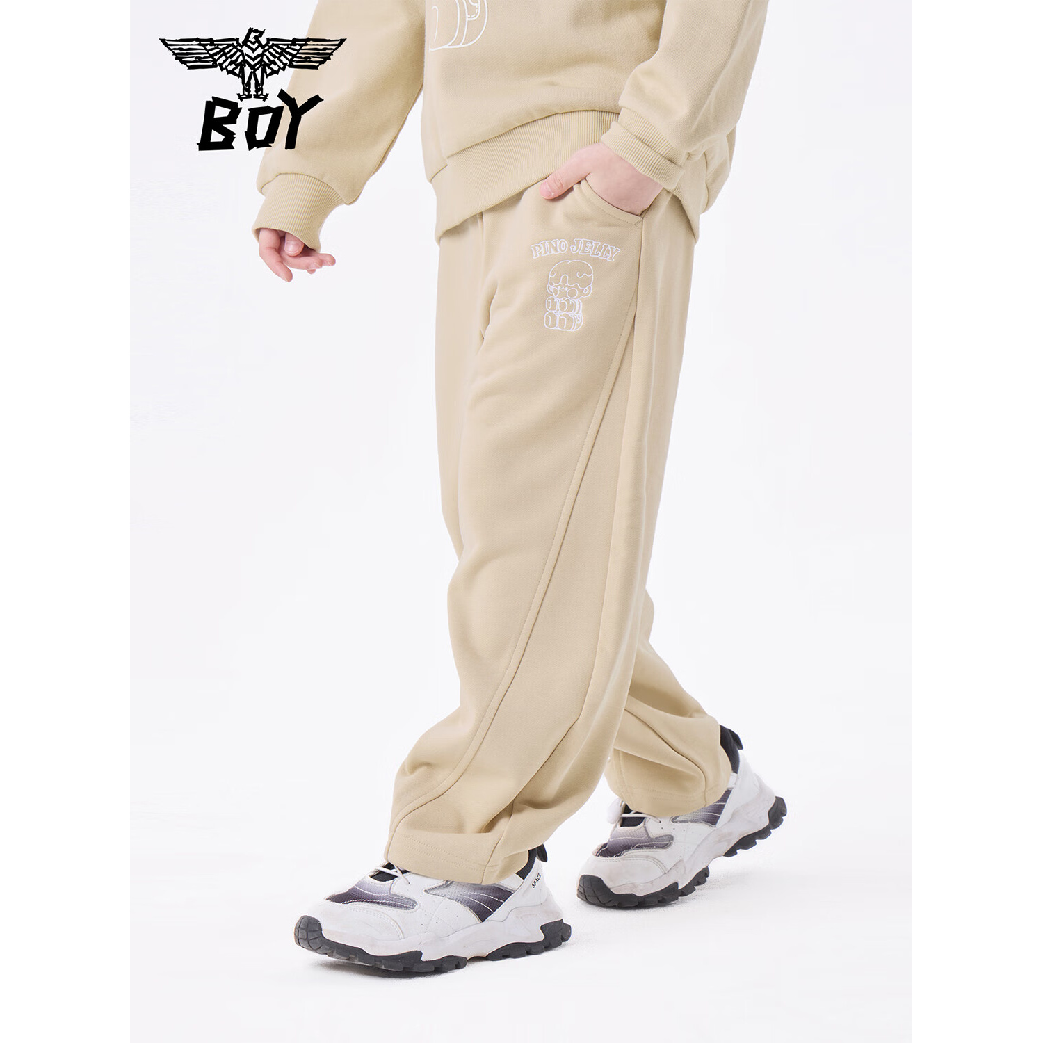 BOY JUNIOR童装25春潮牌运动休闲长裤男女童中大童