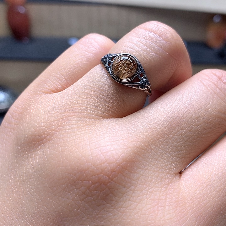 水晶水晶戒指银S925镶嵌