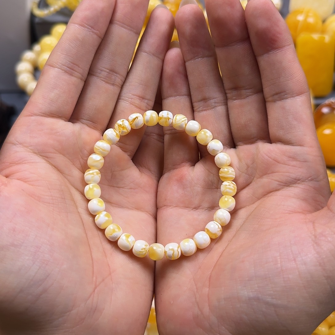 琥珀珠宝奇石未镶嵌7mm