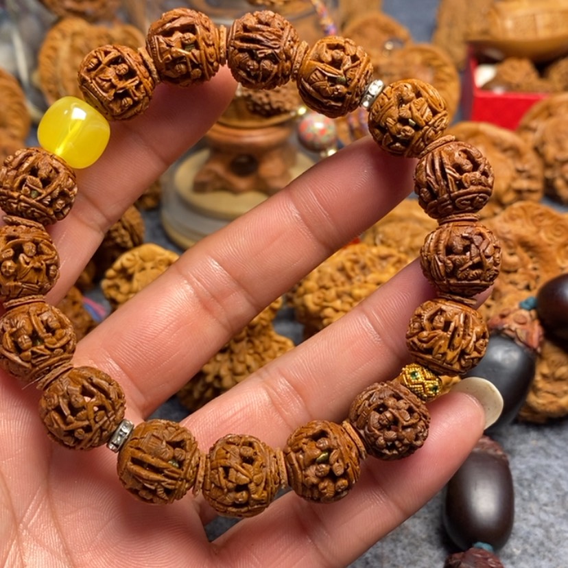 【闪购商品】手串/手链橄榄核顶**遇桃核雕刻