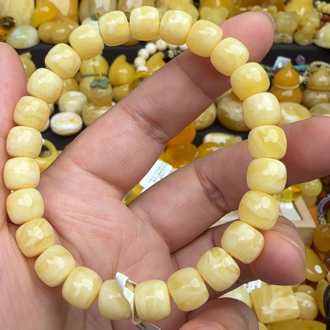 蜜蜡手链未镶嵌王**?天然俄料蜜蜡手串