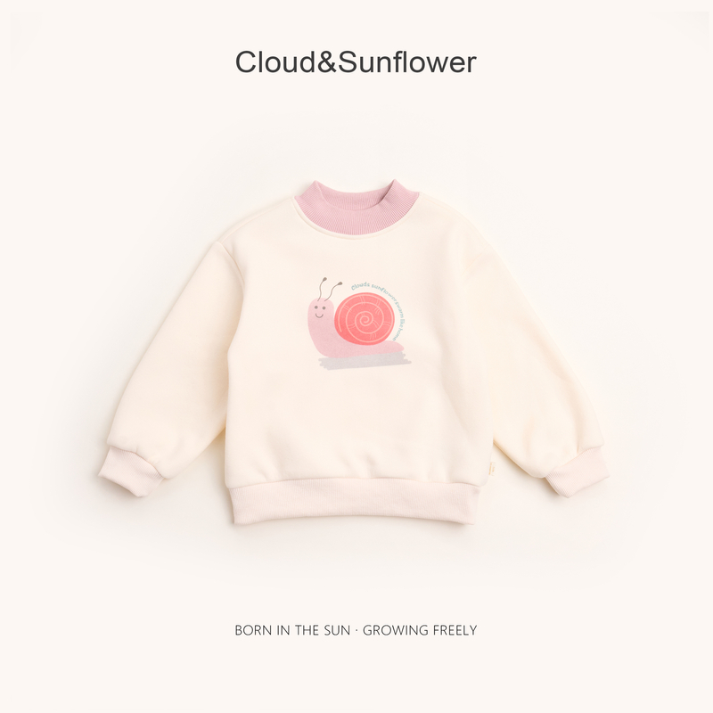 【云朵小葵】女童冬季新款洋气加厚撞色蜗牛爬爬休闲卫衣992008