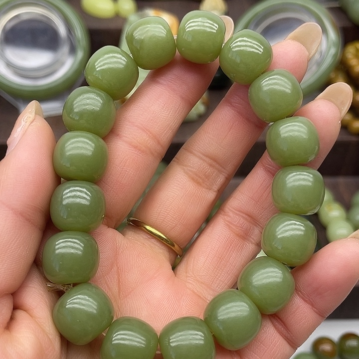 岫岩河磨玉（透闪石质玉）未镶嵌手串老型12