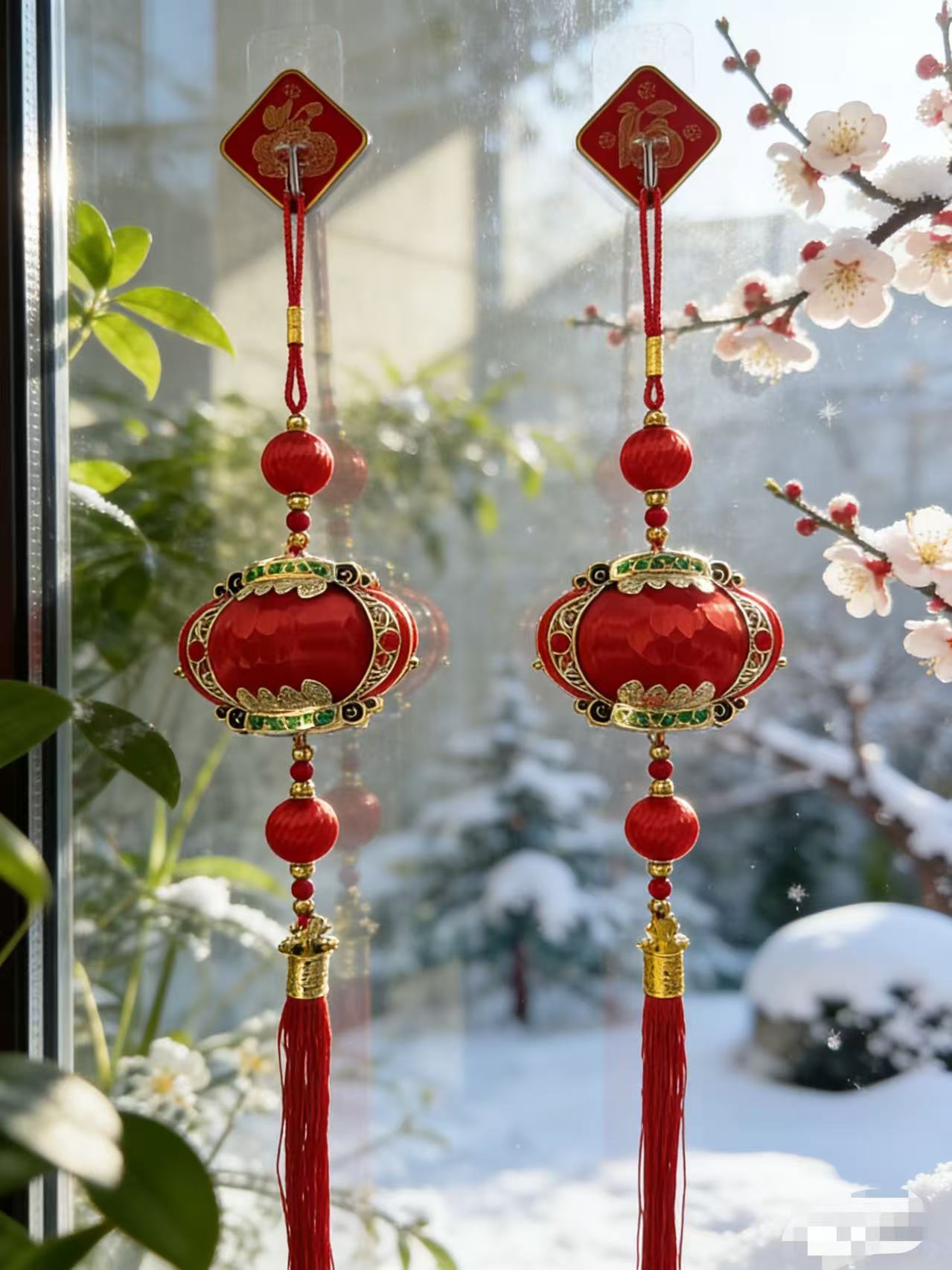 单个中灯笼【2串】装饰乔迁挂饰布置客厅挂件福字喜庆