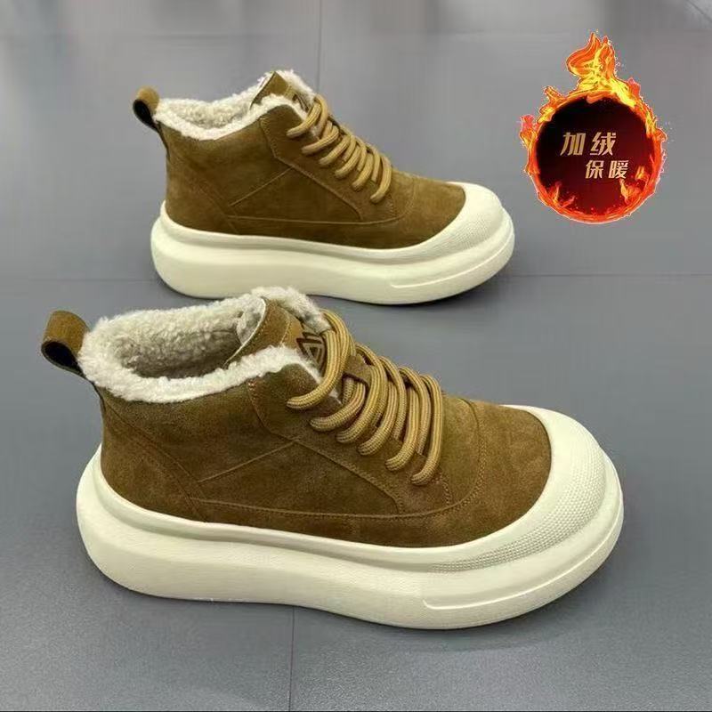 厚底高帮鞋时尚休闲风百搭加绒棉鞋流行男鞋保暖网红同款男士鞋子