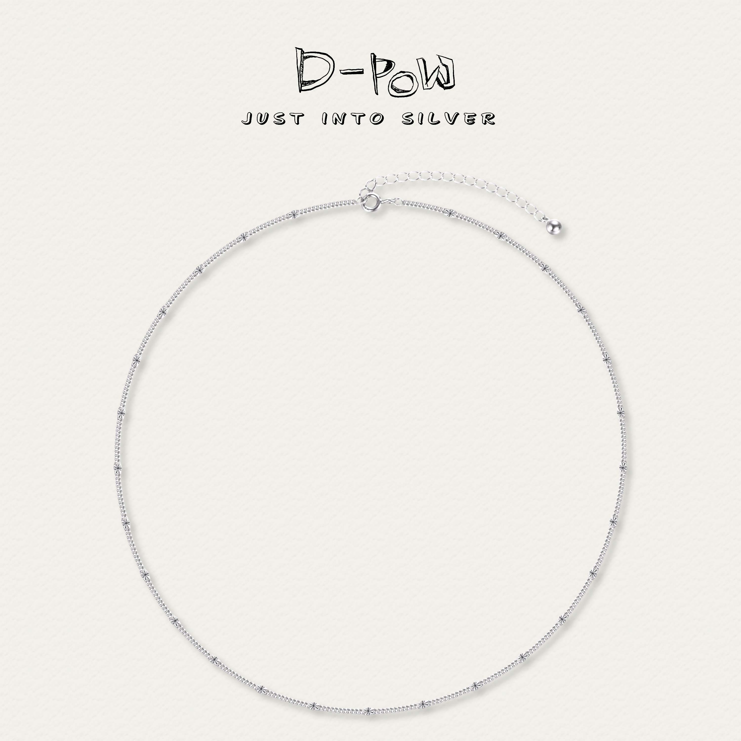 灯小炮 链子925银 项链（45cm）（9448）轻奢时尚百搭简约拼接气质