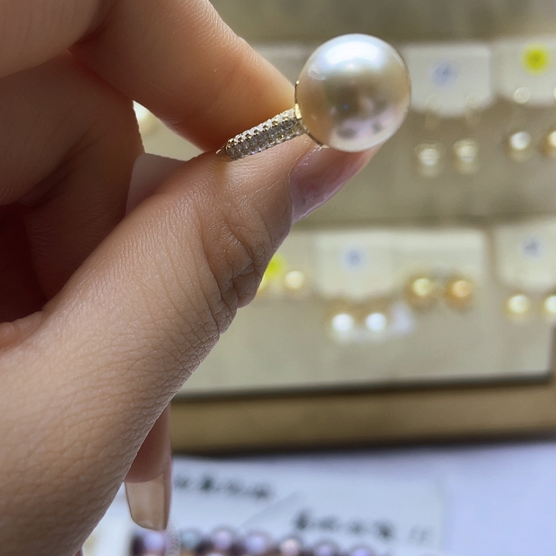 海水珍珠戒指银S925镶嵌