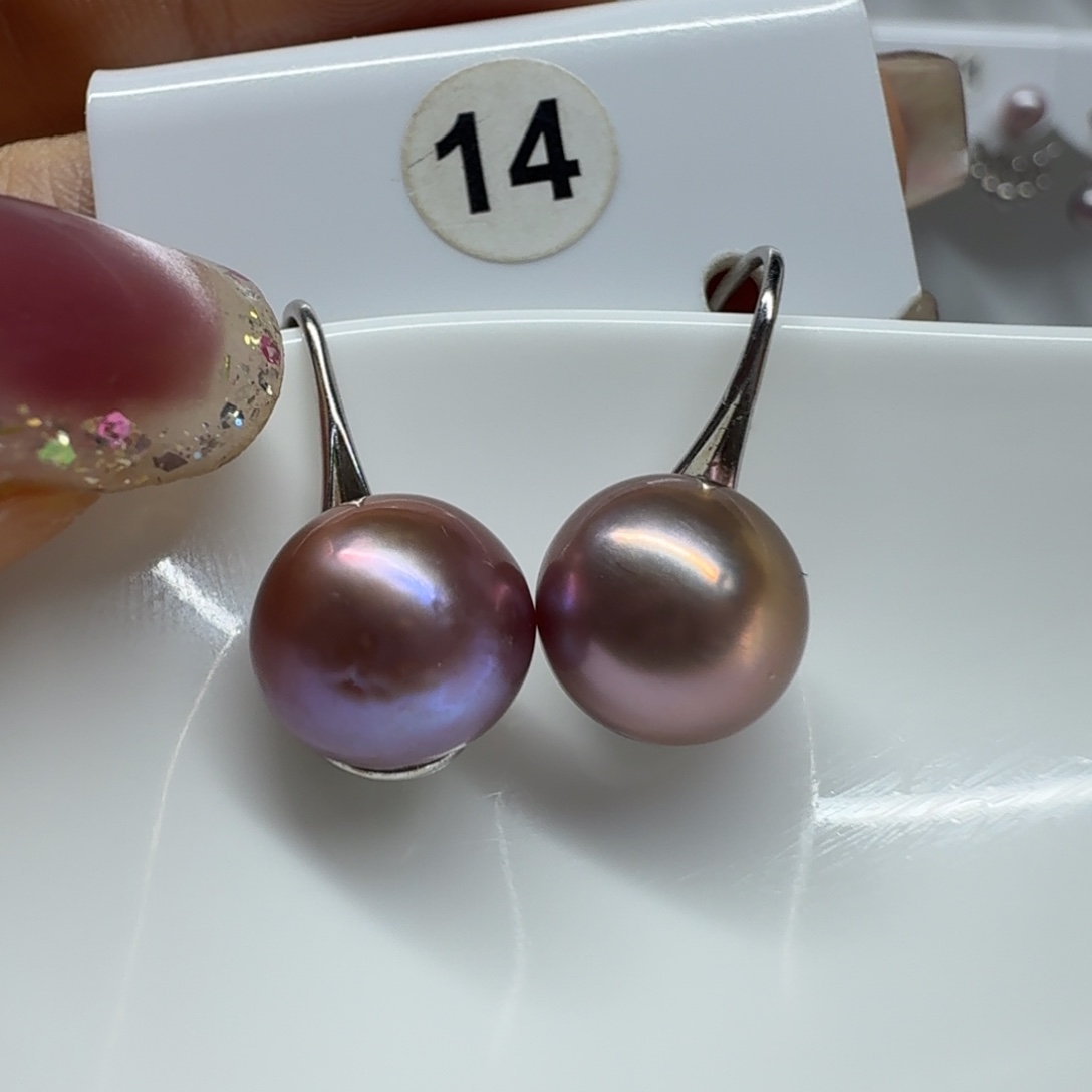 耳饰淡水珍珠银S925镶嵌珍珠10有暇