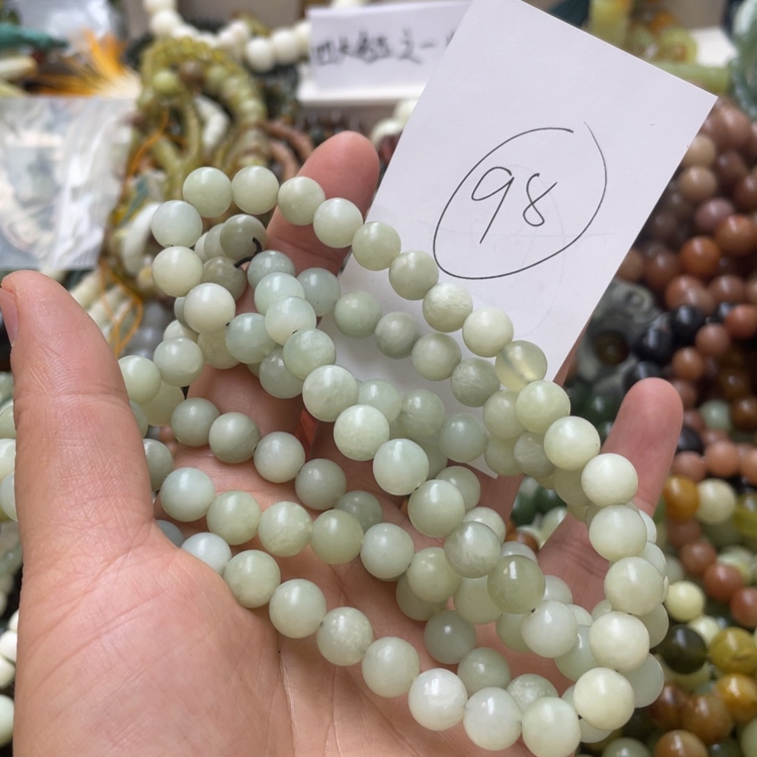 蛇纹石玉手链合金